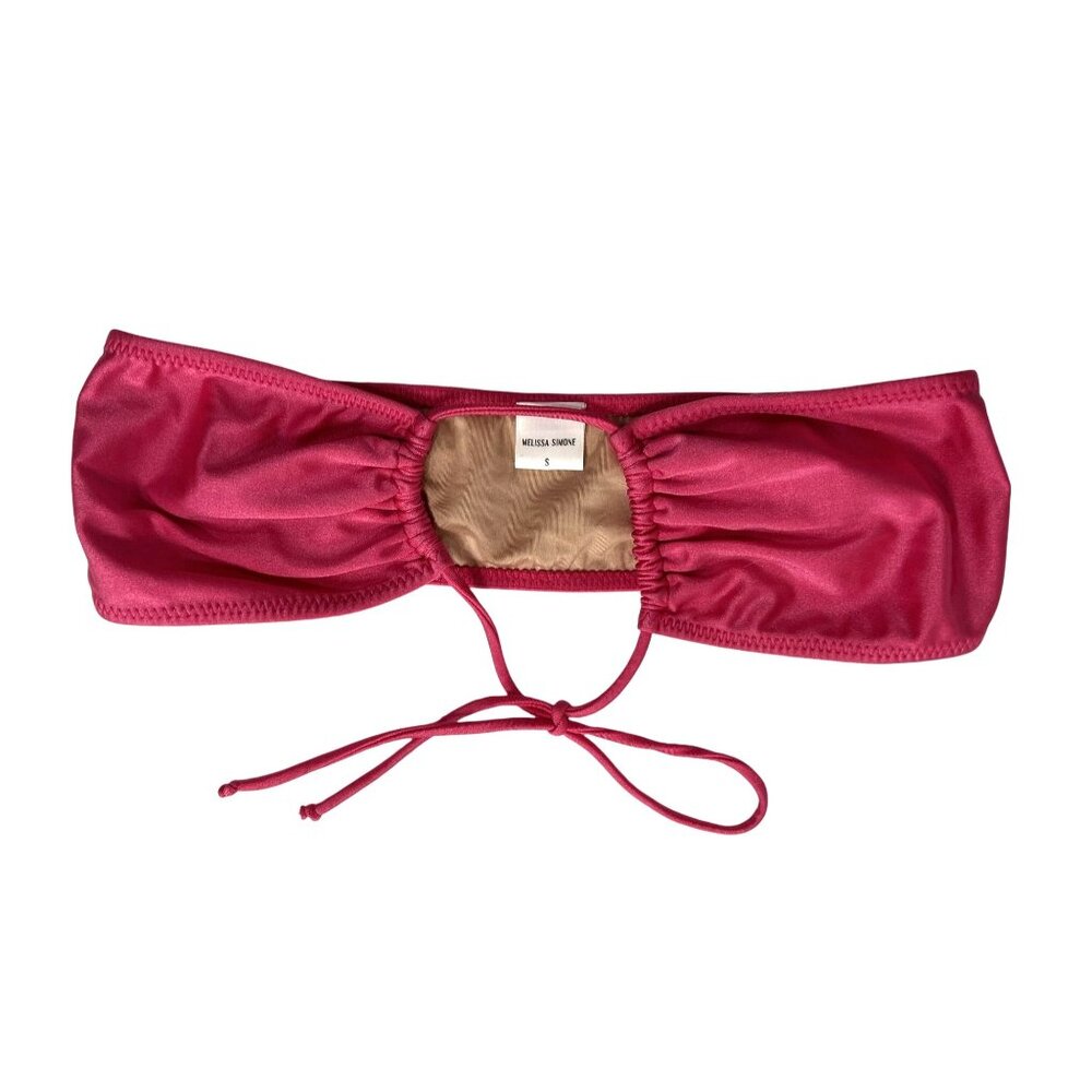 Melissa Simone Aria Bandeau Bikini Top in Hot Pink